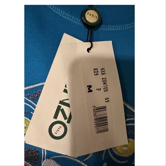 Kenzo Paris Blue Tiger Embroidered Logo Crewneck Sweatshirt, Womens Size Medium - Picture 7 of 8